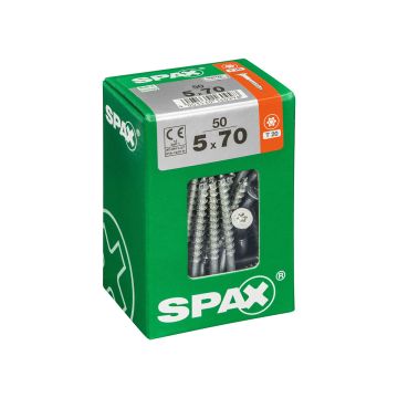 SPAX RUUVI TORX UPPOKANTA, OSAKIERRE WIROX 5X70 L 50KPL