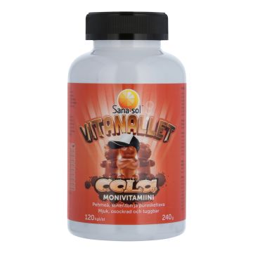 SANA-SOL VITANALLET COLA MONIVITAMIINIVALMISTE 120 KPL