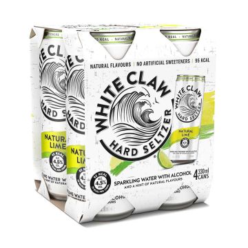 WHITE CLAW HARD SELTZER 4,5% LIME 0,33 TLK 4-PACK 1,32 L