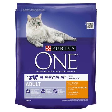 PURINA ONE KISSAN TÄYSRAVINTO ADULT RUNSAASTI KANAA & TÄYSJYVÄV 8