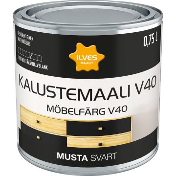 ILVES KALUSTEMAALI V40 MUSTA 750 ML