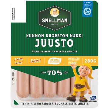 SNELLMAN KUNNON KUORETON JUUSTONAKKI 280 G