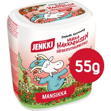 JENKKI HERRA HAKKARAISEN MANSIKKA TÄYSKSYLITOLIPASTILLI  55 G