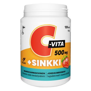 C-VITA+SINKKI MANSIKKAMAKU IMESKELYTABLETTI 120 KPL