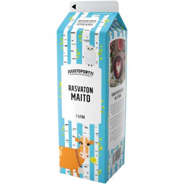 JUUSTOPORTTI RASVATON MAITO 1L