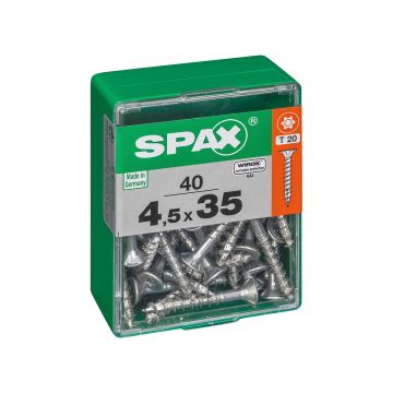 SPAX RUUVI TORX UPPOKANTA, OSAKIERRE WIROX 4,5X35 M 40KPL