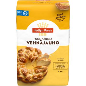 MYLLYN PARAS EMÄNNÄN PUOLIKARKEA VEHNÄJAUHO 5 KG MYLLYN PARAS EMÄNNÄN PUOLIKARKEA VEHNÄJAUHO 5 KG
