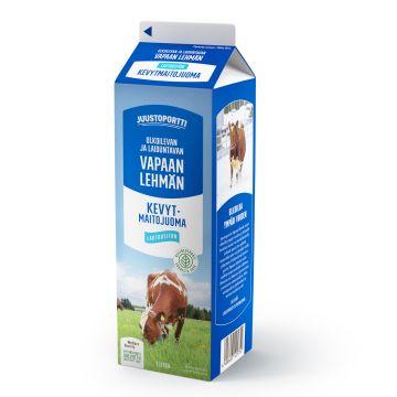 JUUSTOPORTTI VAPAAN LEHMÄN LAKTON KEVYTMAITOJUOMA 1L