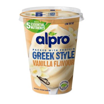 ALPRO GREEK STYLE SOIJAVALMISTE VANILJA 400 G