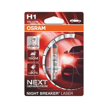 OSRAM H1 NIGHT BREAKER LASER +150% POLTTIMO 12V 55W BLI