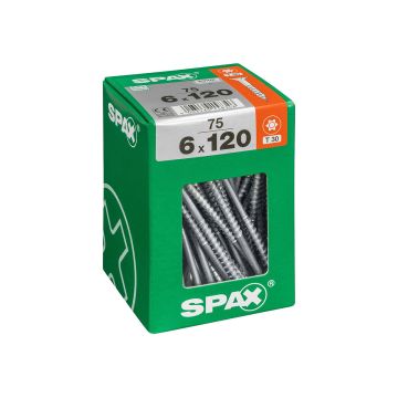 SPAX RUUVI TORX UPPOKANTA, OSAKIERRE WIROX 6X120 XXL 75KPL