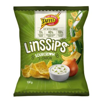 TAFFEL LINSSIPS SOURCREM & 3 X ONION 130 G