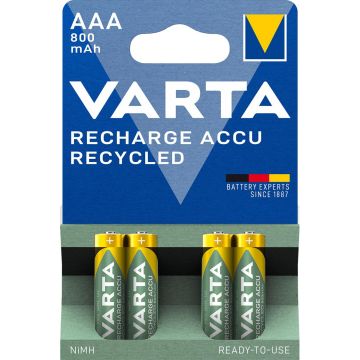 VARTA RECYCLED ACCU AAA 800 MAH, 4 KPL