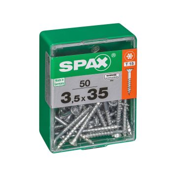 SPAX RUUVI TORX UPPOKANTA, OSAKIERRE WIROX 3,5X35 M 50KPL