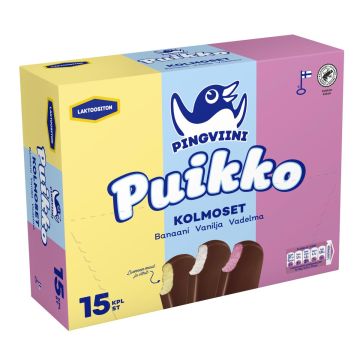 PINGVIINI PUIKKO KOLMOSET LAKTON 15X32G 480 G