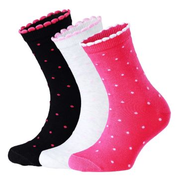 FRIENDS TYTTÖJEN SUKAT 3-PACK 28-30 PILKULLINEN LILA/HARMAA/MUS