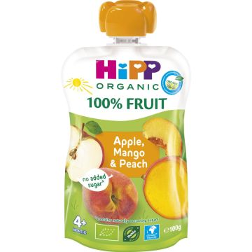 HIPP HIPPIS 4KK OMENA-MANGO- PERSIKKA LUOMU 100 G