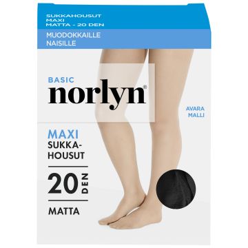 NORLYN MAXI 20 DEN SUKKAHOUSUT, 1210 BLACK 52-56