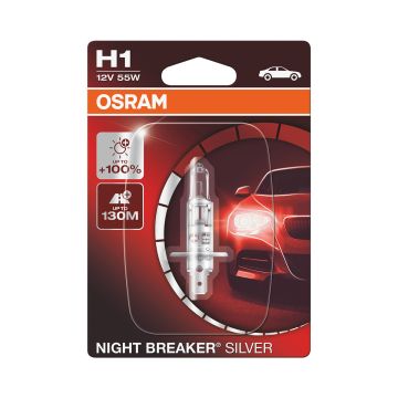 OSRAM NIGHT BREAKER SILVER POLTTIMO 1 KPL H1 12V 55W