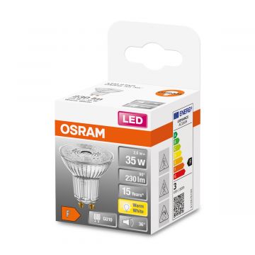 OSRAM LED STAR PAR16 KOHDELAMPPU 35 36 2,6W 2700K GU10