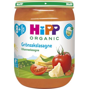 HIPP VIHANNESLASAGNE 8KK LUOMU 190 G