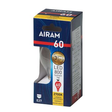 AIRAM LED VAKIOLAMPPU KIRKAS 7W E27 FILAM. 800 LM, 15 000H