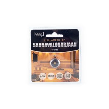 LED ENERGY LED SAUNAVALOSARJAN LISÄLAMPPU, 5M JOHTO, HOPEA (TEFLON)