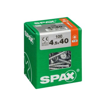 SPAX RUUVI TORX UPPOKANTA, OSAKIERRE WIROX 4,5X40 L 100KPL