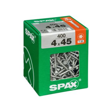 SPAX RUUVI TORX UPPOKANTA, OSAKIERRE WIROX 4X45 XXL 400KPL