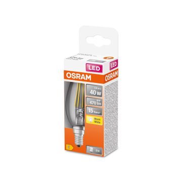 OSRAM LED STAR CL B KYNTTILÄLAMPPU FIL 40 4W 2700K E14 KIRKAS