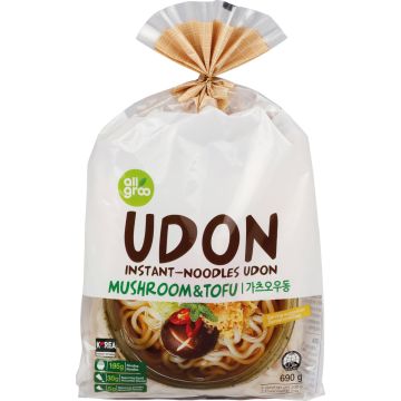 ALLGROO UDON NOODLES TOFU AND MUSHROOMS 3 PORTION 690 G