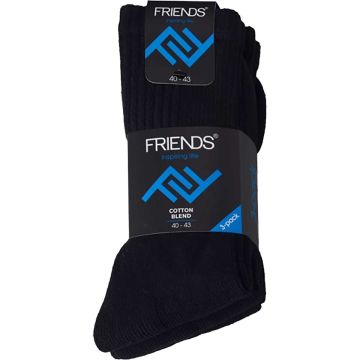 FRIENDS M. URHEILUSUKAT 3-PACK 39-42 MUSTA