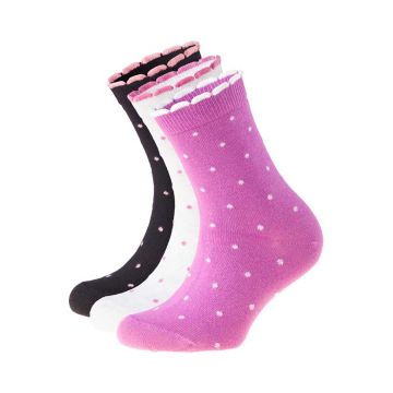 FRIENDS TYTTÖJEN SUKAT 3-PACK 31-33 PILKULLINEN LILA/V.HARMAA/M
