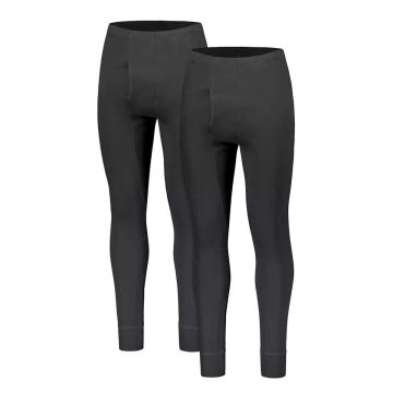 BLACK HORSE M. PITKÄT ALUSHOUSUT INTERLOCK XXL 2-PACK MUSTA