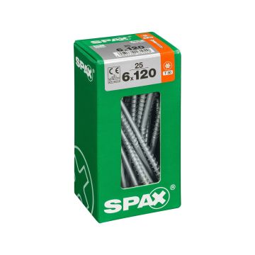 SPAX RUUVI TORX UPPOKANTA, OSAKIERRE WIROX 6X120 L 25KPL