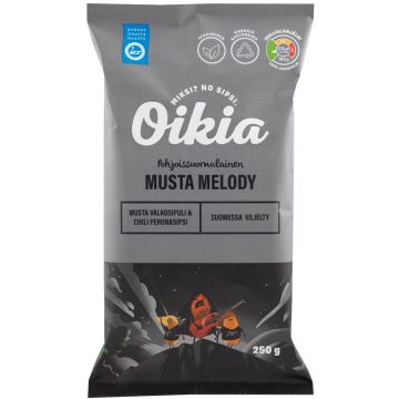 OIKIA PERUNALASTU MUSTA MELODY MUSTA VALKOSIPULI&CHILI 250 G
