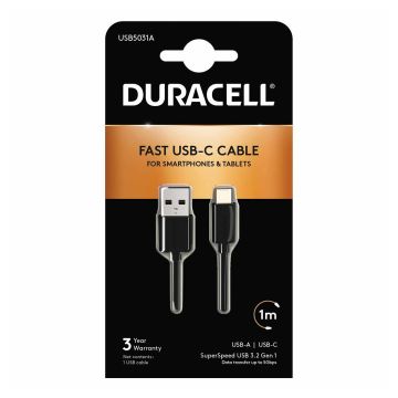 DURACELL USB 3.0 A TO C KAAPELI 1M