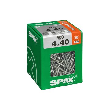 SPAX RUUVI TORX UPPOKANTA, OSAKIERRE WIROX 4X40 XXL 500KPL