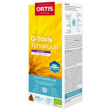 D-TOXIS DETOX TEHOKUURI VADELMA LUOMU 250 ML