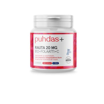 PUHDAS+ RAUTA 20MG + B12 + FOLAATTI + C-VITAMIINI 60 KPL