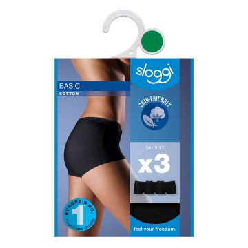 SLOGGI BASIC H SHORT 3-PACK 44 MUSTA