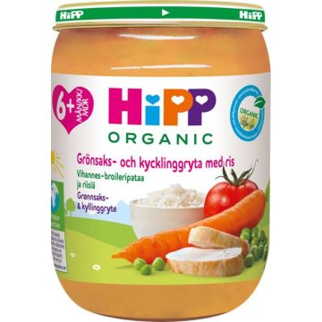 HIPP RIISIÄ, VIHANNEKSIA&KANAA 6KK LUOM 190 G