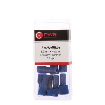 C-PWR LATTALIITIN 6,3MM NAARAS SININEN, ERISTETTY, 10KPL