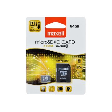 MAXELL MICRO SD XC 64GB CLASS 10 + ADAPTERI