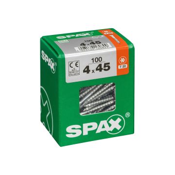 SPAX RUUVI TORX UPPOKANTA, OSAKIERRE WIROX 4X45 L 100KPL