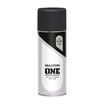 MASTON SPRAYMAALI ONE SATIINI MUSTA RAL9005 400 ML