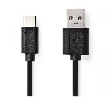 NEDIS USB 2.0 KAAPELI USB-C UROS - USB-A UROS 2 M MUSTA