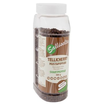 SALLINEN TELLICHERRY MUSTAPIPURI KOKONAINEN 360 G