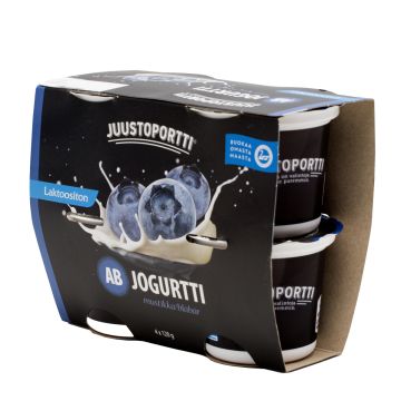 JUUSTOPORTTI AB-JOGURTTI MUSTIKKA LAKTON 4*120G 480 G