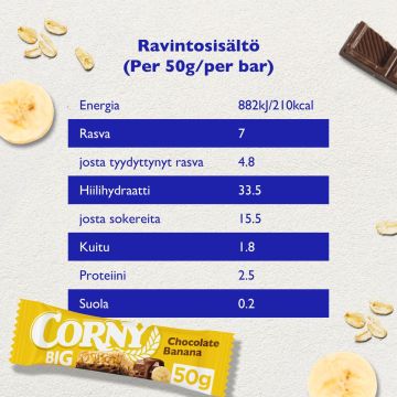 CORNY BIG VÄLIPALAPATUKKA SUKLAA-BANAANI 50 G